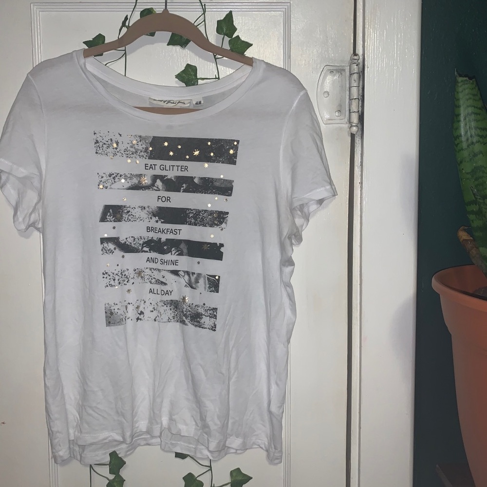 H&M Eat glitter and shine all day Tshirt M
